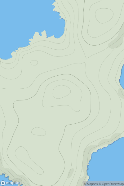 Thumbnail image for South Ward [Shetland Islands] [HU336607] showing contour plot for surrounding peak